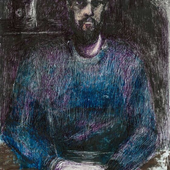 Federico, olio e penna su carta, cm 9x12 (2015) - Debora Piccinini Artista