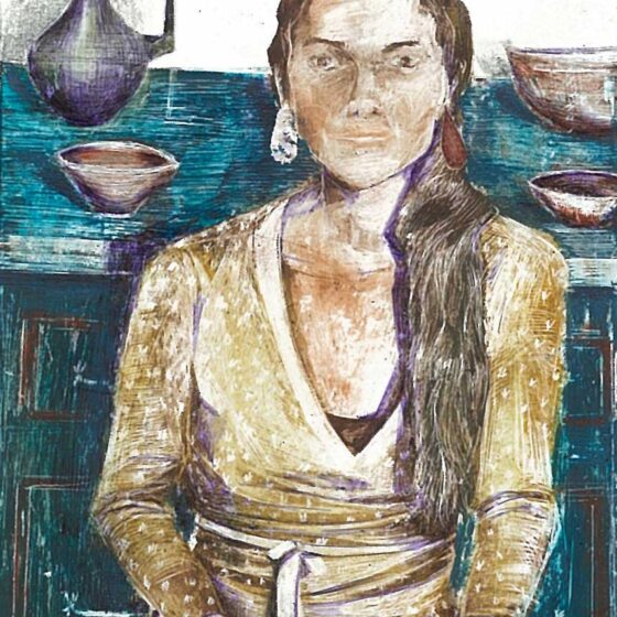 La Fra, olio e penna su carta, cm 7x9 (2015) - Debora Piccinini Artista