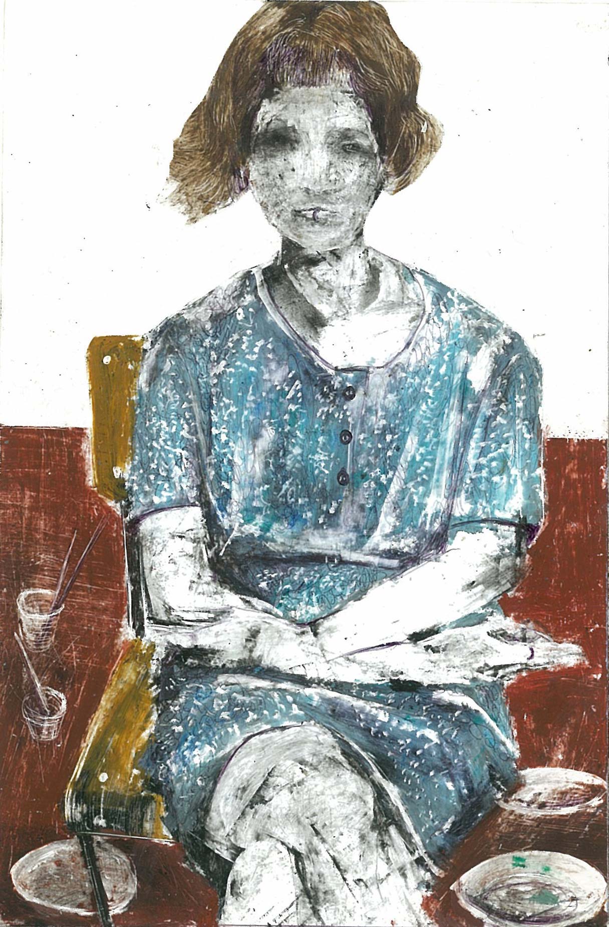 Giulia in Accademia, olio su carta, cm 11x16 (2015) - Debora Piccinini Artista