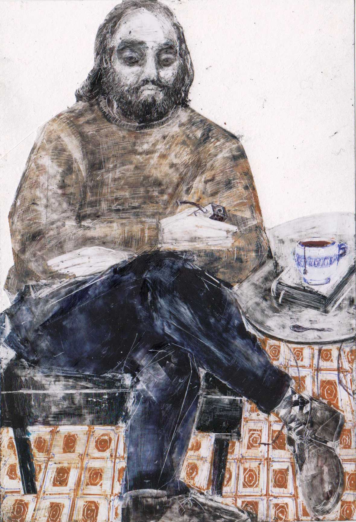 il Bonatti, tecnica mista su carta, cm 14,5x10 (2015) - Debora Piccinini Artista