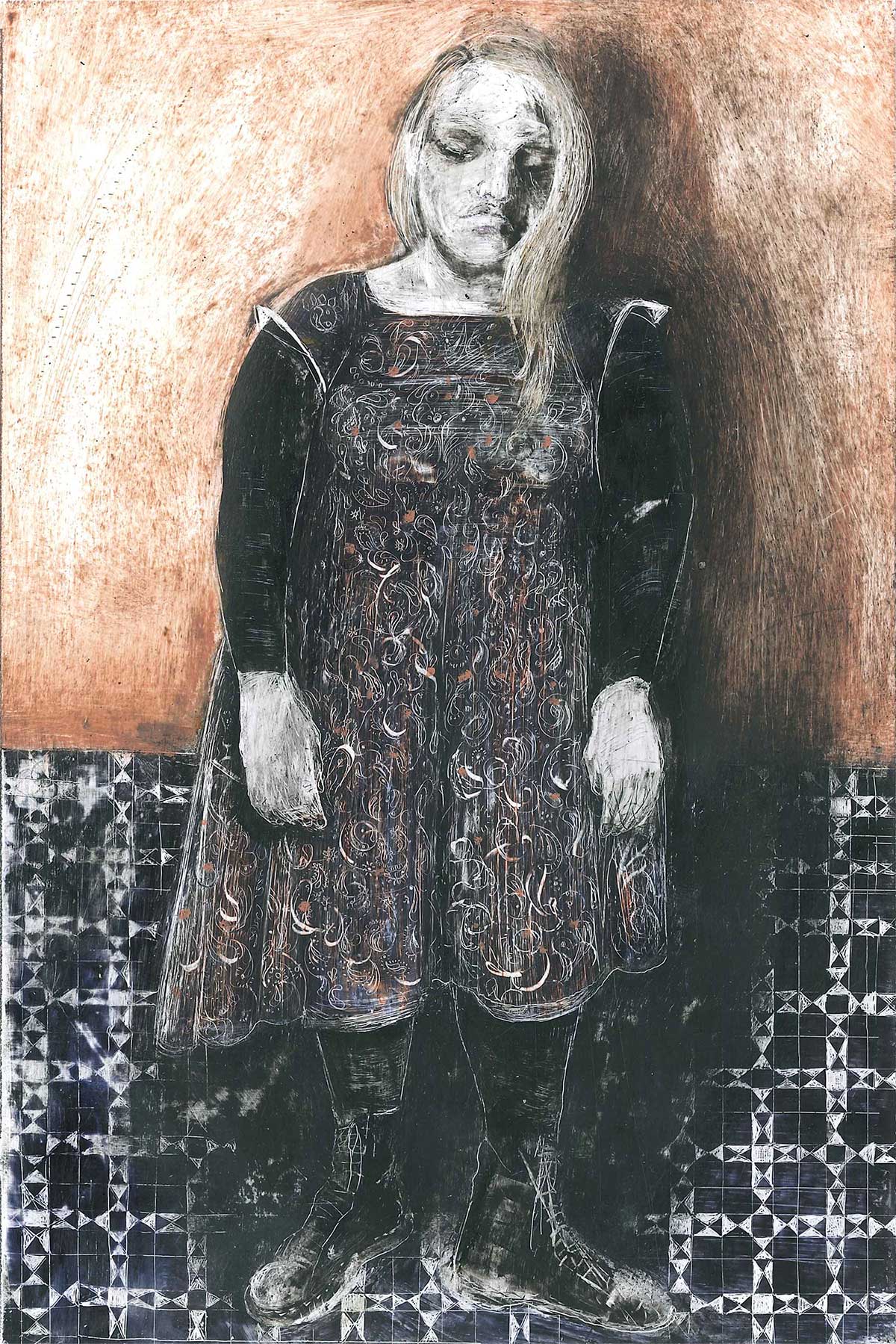 Vittoria, tecnica mista su carta, cm 21x14,5. (2015) - Debora Piccinini Artista