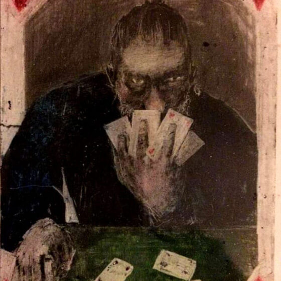 Joker, tecnica mista su carta, cm 7x10 (2016) - Debora Piccinini Artista