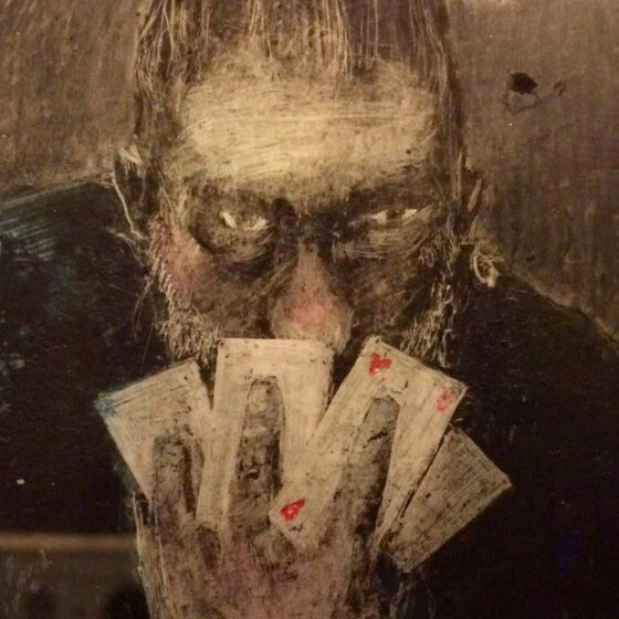 Particolare Joker, tecnica mista su carta, cm 7x10 (2016) - Debora Piccinini Artista