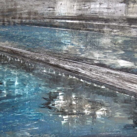 Arno blu 1, Tecnica mista su carta, cm 12x18 - Debora Piccinini Artista