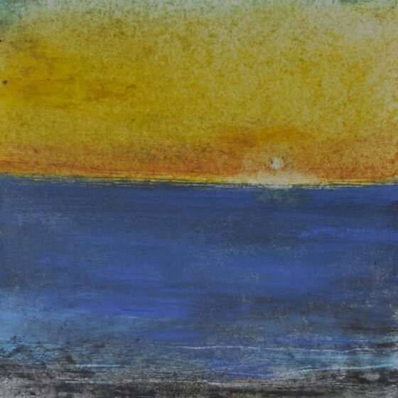 Giallo di sera, pastelli ad olio su cartonlegno, cm 13x13 - Debora Piccinini Artista