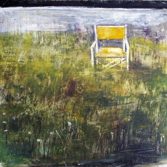 Ritratto della sedia gialla, pastelli a olio su carta (2020) - Debora Piccinini Artista