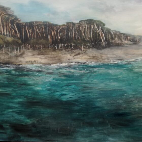 Il bosco sul mare, Pigmenti e olio su tela, cm 175x140 (2020) - Debora Piccinini Artista